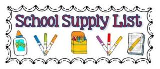 School Supply Lists for 2022-2023