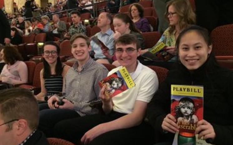 French students go to Les Miserables at the Boston Opera House